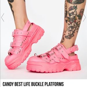 SOLD!! DOLLS KILL PINK PLATFORMS (SIZE 8)